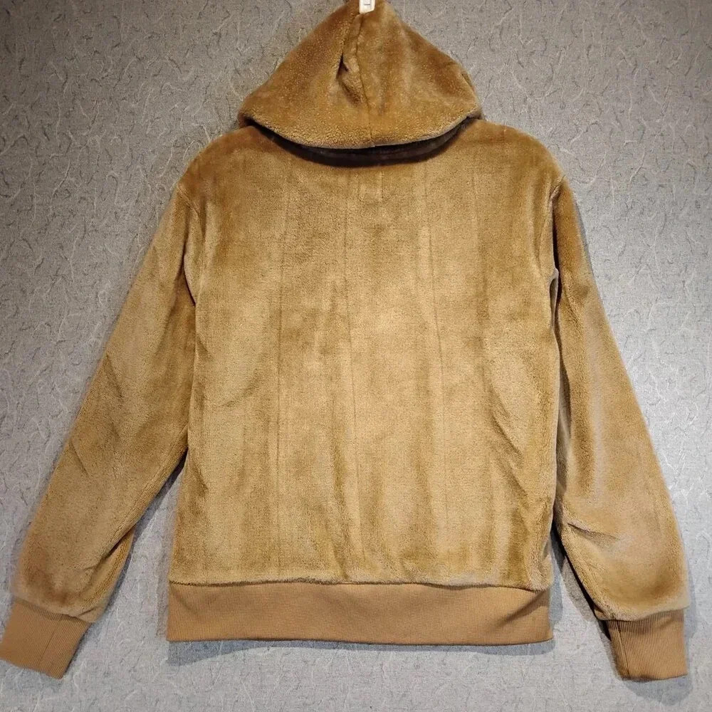 Ardene Tan Warm &  Fuzzy Long Sleeve Teddy Hoodie in Size Small - Picture 10 of 10